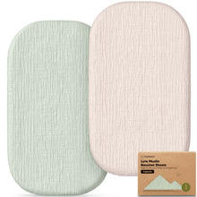 Load image into Gallery viewer, 2-Pack Lyra Muslin Bassinet Sheets