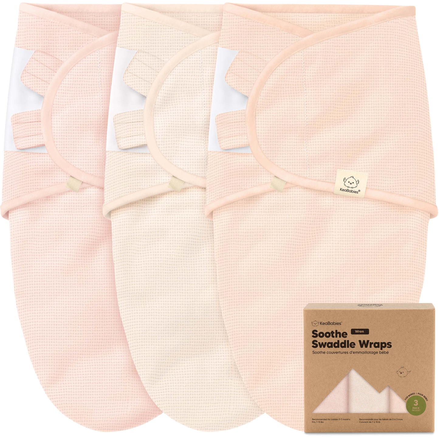 3-Pack Soothe (Wren) Swaddle Wraps 32535102161082
