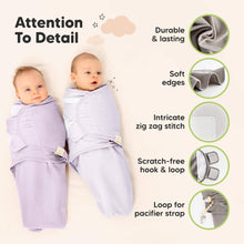 Load image into Gallery viewer, 3-Pack Soothe (Wren) Swaddle Wraps (Soft Lilac)