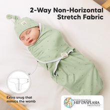 Load image into Gallery viewer, 3-Pack Soothe Swaddle Wraps with Knot Hats (Bunnies)