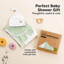 Load image into Gallery viewer, 3-Pack Soothe Swaddle Wraps with Knot Hats (Bunnies)