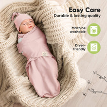 Load image into Gallery viewer, 3-Pack Soothe Swaddle Wraps with Knot Hats (Daffodil)