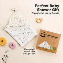 Load image into Gallery viewer, 3-Pack Soothe Swaddle Wraps with Knot Hats (Fleur)