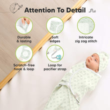 Load image into Gallery viewer, 3-Pack Soothe Swaddle Wraps with Knot Hats (Leafy)