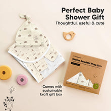 Load image into Gallery viewer, 3-Pack Soothe Swaddle Wraps with Knot Hats (Nibbles/Bruce)