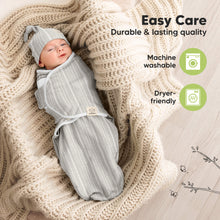 Load image into Gallery viewer, 3-Pack Soothe Swaddle Wraps with Knot Hats (Prairie)