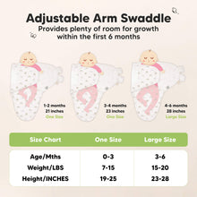 Load image into Gallery viewer, Adjustable Arm Swaddle - Provides plenty of room for growth within the first 6 months (One Size: 1-2months, 19-25inches baby height) (Large: 3-6months, 23-28 inches baby height)