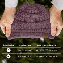 Load image into Gallery viewer, 3-Pack Warmzy Baby Beanies (Wine, M)