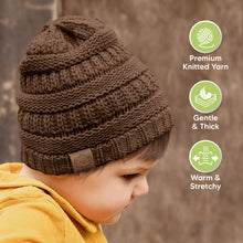 Load image into Gallery viewer, 3-Pack Warmzy Baby Beanies (Pecan, M)