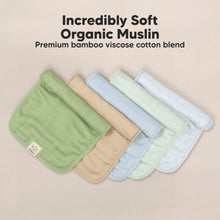 Load image into Gallery viewer, 5-Pack Lumi Muslin Burp Cloths (Dew)