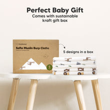 Load image into Gallery viewer, Softe Muslin Baby Burp Cloth (Wildscape)