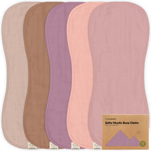 Load image into Gallery viewer, Softe Muslin Baby Burp Cloth (Mauve)