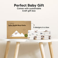 Load image into Gallery viewer, Softe Muslin Baby Burp Cloth (Beach Day)