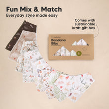 Load image into Gallery viewer, 8-Pack Organic Bandana Bibs (Bloom)