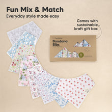 Load image into Gallery viewer, 8-Pack Organic Bandana Bibs (Flourish)