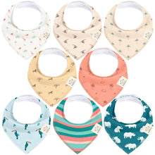 Load image into Gallery viewer, 8-Pack Organic Bandana Bibs (Wildscape)