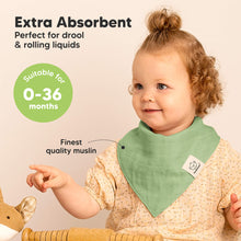 Load image into Gallery viewer, 8-Pack Lumi Muslin Bandana Bibs (Dew)