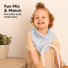 Load image into Gallery viewer, 8-Pack Lumi Muslin Bandana Bibs (Dew)
