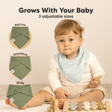 Load image into Gallery viewer, 8-Pack Lumi Muslin Bandana Bibs (Pine)