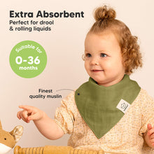 Load image into Gallery viewer, 8-Pack Lumi Muslin Bandana Bibs (Primeval)