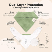 Load image into Gallery viewer, 8-Pack Quin Bandana Bibs (Dew)