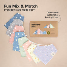 Load image into Gallery viewer, 8-Pack Organic Bandana Bibs (Dreamers)