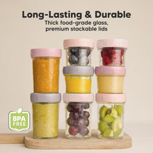 Load image into Gallery viewer, 8-Pack Prep Jars Food Glass Containers (Roseate)