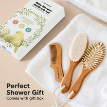 Load image into Gallery viewer, Baby Hair Brush and Comb Set (Golden Oak)