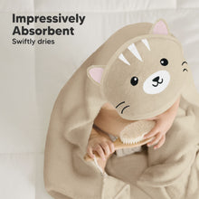 Load image into Gallery viewer, Cuddle Baby Hooded Towel (Cat, Petite)