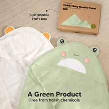 Load image into Gallery viewer, Cuddle Baby Hooded Towel (Frog, Petite)