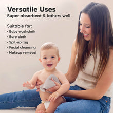 Load image into Gallery viewer, Deluxe Baby Washcloths (White/Stone)