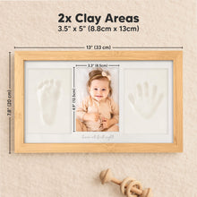 Load image into Gallery viewer, Baby Handprint & Footprint Keepsake Duo Frame (Bamboo)