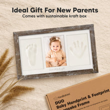 Load image into Gallery viewer, Baby Handprint & Footprint Keepsake Duo Frame (Barnwood)