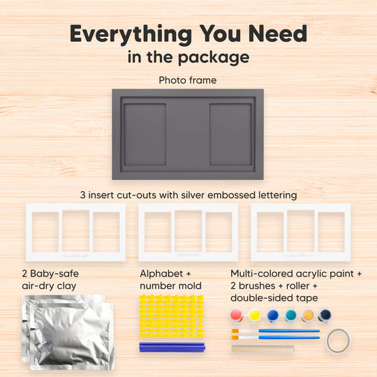 Baby Handprint & Footprint Keepsake Duo Frame (Gunmetal Gray)