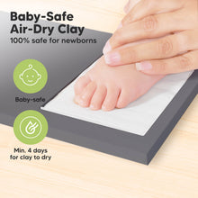 Load image into Gallery viewer, Baby Handprint & Footprint Keepsake Duo Frame (Gunmetal Gray)