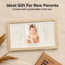 Load image into Gallery viewer, Baby Handprint & Footprint Keepsake Duo Frame (Ash Wood)