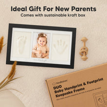 Load image into Gallery viewer, Baby Handprint & Footprint Keepsake Duo Frame (Onyx Black)