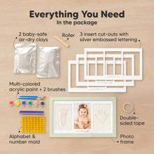 Load image into Gallery viewer, Baby Handprint & Footprint Keepsake Duo Frame (Sage)