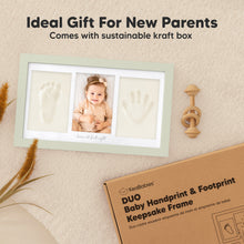 Load image into Gallery viewer, Baby Handprint & Footprint Keepsake Duo Frame (Sage)