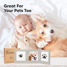 Load image into Gallery viewer, Fond Clean Touch Inkless Hand and Footprint Frame (Cloud Gray/Gold)