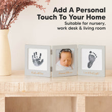 Load image into Gallery viewer, Fond Clean Touch Inkless Hand and Footprint Frame (Cloud Gray/Gold)