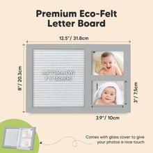 Load image into Gallery viewer, Heartfelt Picture Frame with Felt Letterboard (Cloud Gray)