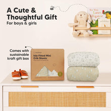Load image into Gallery viewer, Isla Fitted Mini Crib Sheets (Pine Grove)