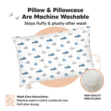 Load image into Gallery viewer, Jumbo Toddler Pillow with Pillowcase (Submarines)