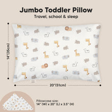 Load image into Gallery viewer, Jumbo Toddler Pillow with Pillowcase (Safari Echo)