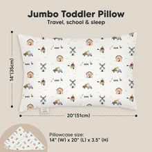 Load image into Gallery viewer, Jumbo Toddler Pillow with Pillowcase (Barn)