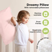 Load image into Gallery viewer, Jumbo Toddler Pillow with Pillowcase (Mist Pink)