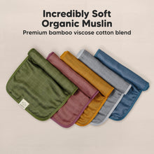 Load image into Gallery viewer, 5-Pack Lumi Muslin Burp Cloths