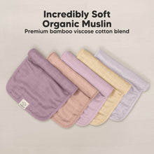 Load image into Gallery viewer, 5-Pack Lumi Muslin Burp Cloths (Lavender)
