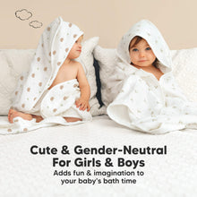 Load image into Gallery viewer, Lyra Muslin Hooded Towel (Meadow, Petite)